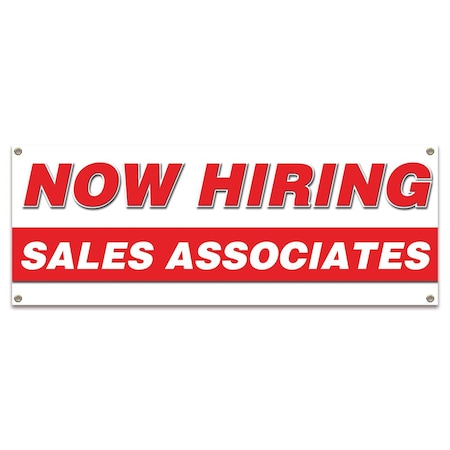 Signmission Now Hiring Sales Associates Banner Apply Inside Accepting Application Single Sided B-30299